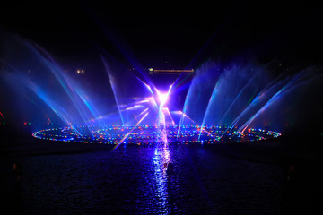 Music fountain water curtain laser