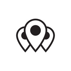 Pin map many icon vector isolated on background. Trendy location symbol. Pixel perfect. illustration EPS 10. - Vector.