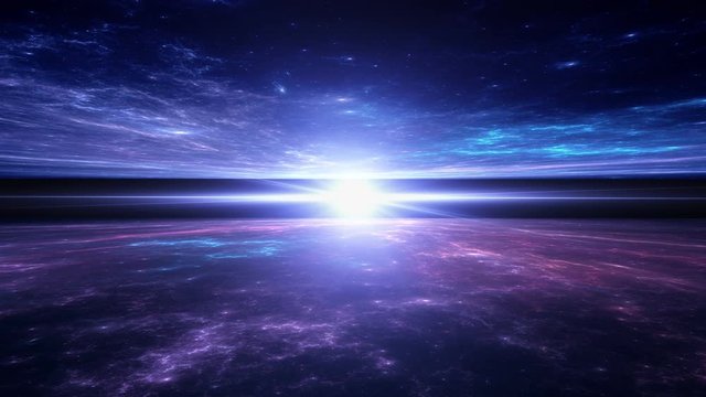 Time warp, traveling in space. 3D animation