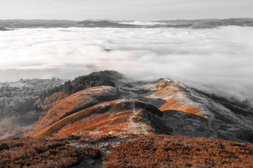 Winter sunrise views from Conic Hill, Loch Lomond Scotland