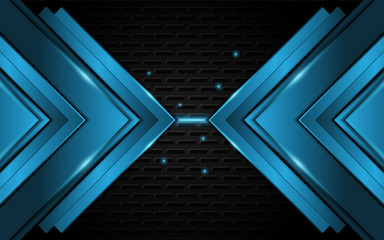 Obraz premium Abstract metallic blue and black frame design innovation technology concept layout background. Vector template for use element cover, banner, wallpaper, presentation, flyer