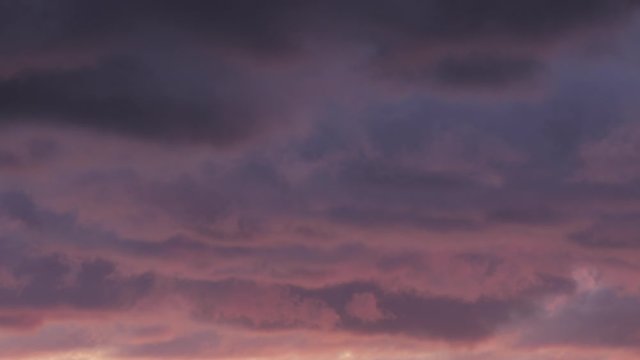 Purple Evening Clouds. Time Lapse. Backgrounds, Sky Replacements, Weather Concept. Location: Sweden. 