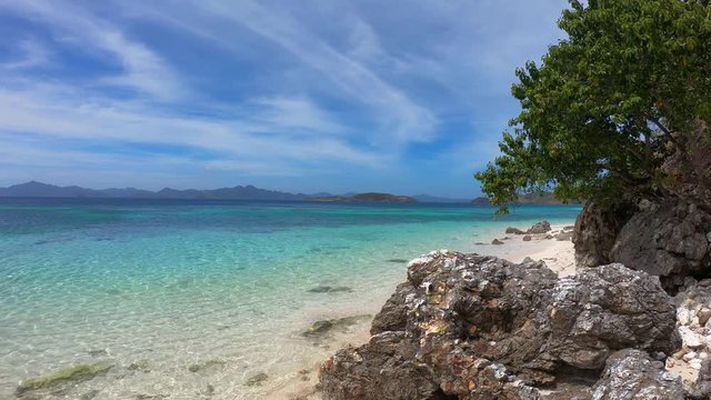 Exotic beach background. Summer travel and tourism, vacation destination concept.