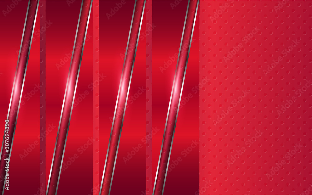 Poster abstract metallic red and black frame design innovation technology concept layout background. vector