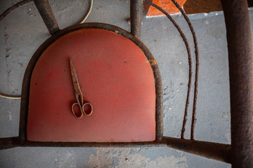 old rusty vintage retro scissors