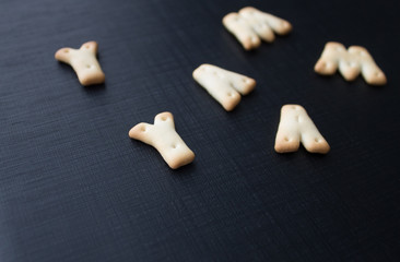 Kokies on dark background. YAM