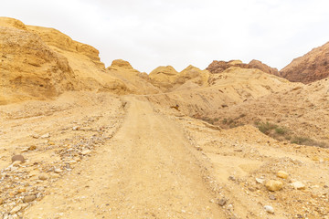 Fototapeta na wymiar A hiking trail at the Wadi Mujib reserve. Jordan.