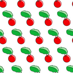 Seamless cheryy pattern.Vector illustration.Template for print, textile,wallpaper cover and design.