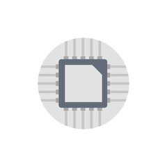 Processor Chip vector Illustration. flat icon style.