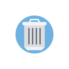 Dustbin vector Illustration. flat icon style.