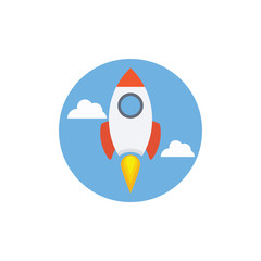 Rocket  vector Illustration. flat icon style.