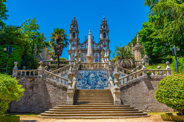 Staircase leading to the church of our lady of remedies in Lamego, Portugal