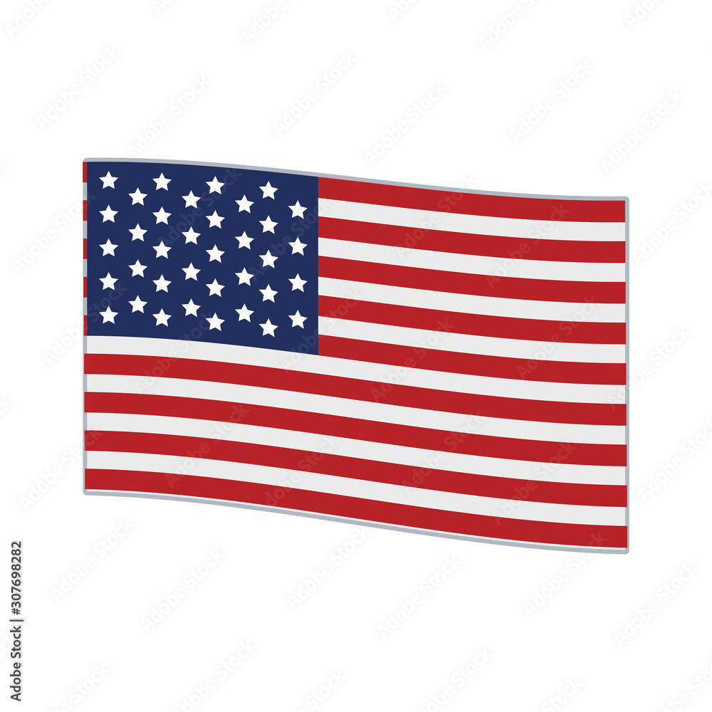 Wall mural united states flag icon, colorful design