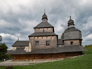 The Church of the Holy Spirit at Potelytsch, Ukraine is part of the Unesco world heritage site Wooden Tserkvas of the Carpathian Region