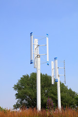 Obraz premium Vertical axis wind turbine in Inner Mongolia, China