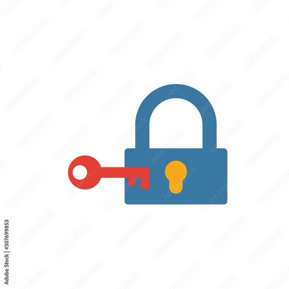 Aufkleber lock icon. simple element from security icons collection. creative lock icon ui, ux, apps, software 