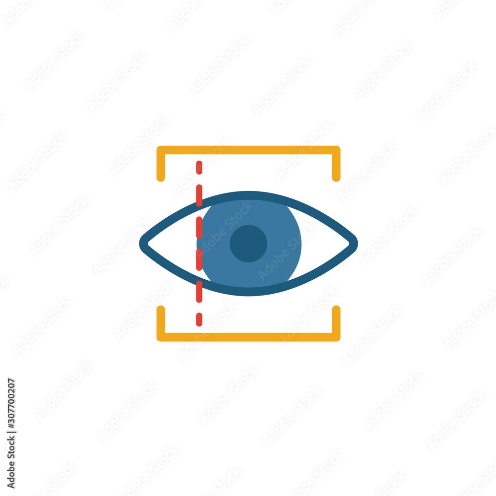 Aufkleber retinal recognition icon. simple element from security icons collection. creative retinal recognitio