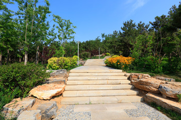 steps are on the hillside