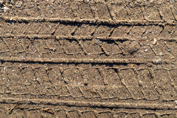 Texture of Wheels Track in The Sand