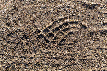 Texture of Human Footprint in The Sand