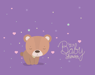 Baby shower invitation with bear