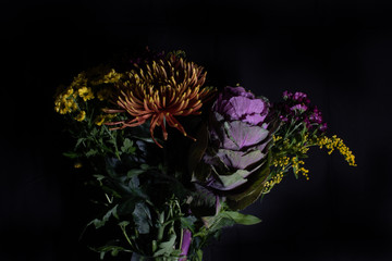 flower with ornamental cabbage
