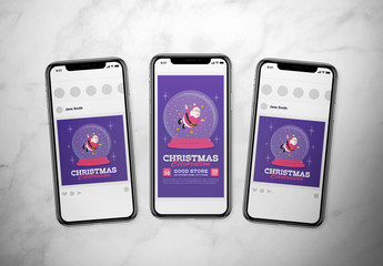 Christmas Event Social Media Layout with Santa