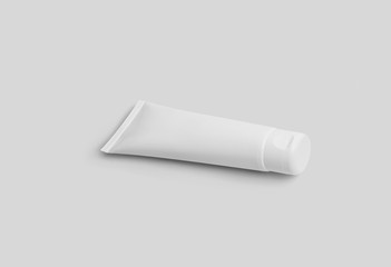 White glossy Plastic Tube Mock up for medicine or cosmetics - cream, gel, skin care, toothpaste.3D rendering