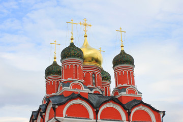Church of All Saints na Kulichkakh on Slavyanskaya Square in Moscow, Russia. Christian church close...