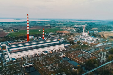 New nuclear power plant. View of power plant.