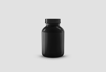 Pill Bottles Medicine Mock up isolated on light gray background.3D rendering