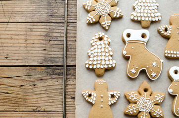 Christmas homemade gingerbread cookies decoration
