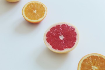 grapefruit on white background
