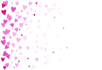 Light paper pink flying hearts, vector illustration