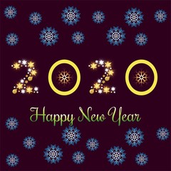 Fototapeta na wymiar Happy new year 2020 vector isolated on white background.social-media icon . Graphic design, mobile application, icons 2019 year, user interface. Editable stroke. EPS10 format