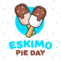 January 24 is a sweet holiday, International Eskimo Pie Day. Square banner, flyer, card. Vector illustration