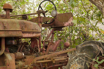 Old Rusty tractor outdoors