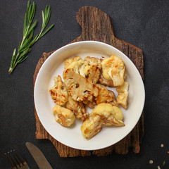 cauliflower grilled (fried grill vegetables or snack salad cabage) menu concept. food background. copy space. Top view