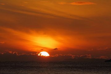 Beautiful sunset above the sea