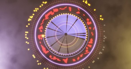 3D rendered 4k ultra hd science fiction head up display for radar signals, vilocity, radio waves to determine the range, angle, or velocity, loading page, and abstract theme clips  - Powered by Adobe