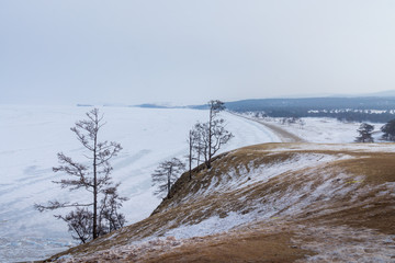 winter landscape with lake Baikal