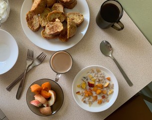 breakfast homemade. Top view.