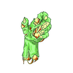 One zombie hand, vector realistic hand drawn sketch line art illutsration