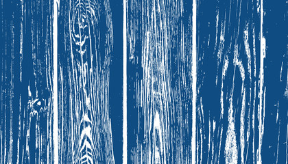 Classic Blue Weathered Wood Planks Vector Background. 2020 Color of the Year. Deep Blue and White Rustic Wood Grain Overlay Texture. Photography Backdrop. Textured Surface.