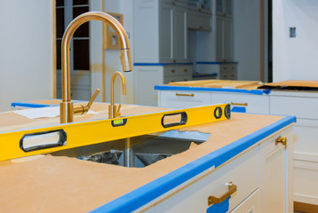 Leveling with countertops a sink in the cabinet home improvement kitchen