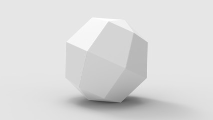 3d rendering of a hexagon shape isolated in a studio background