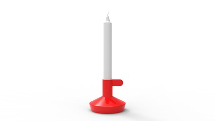 Fototapeta premium 3d rendering of a design candle in a standard isolated in studio background