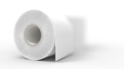 3d rendering of two toilet paper rolls isolated in a studio background