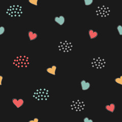 Heart Abstract Seamless Pattern. Modern Digital Design. Modern Fashion Scandinavian Style. Contemporary Colors and Design.