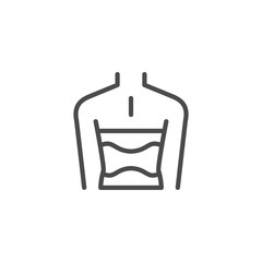Support corset line outline icon